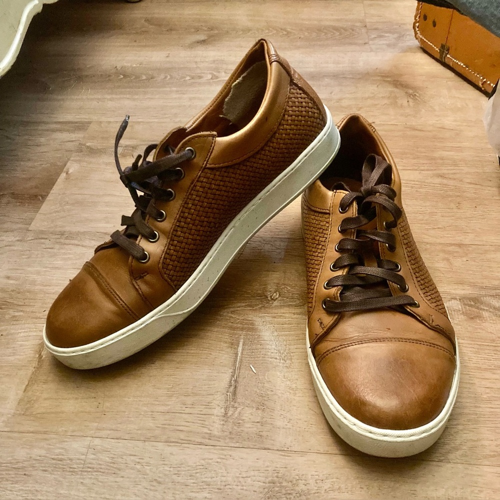 Allen Edmonds Brisbane Walnut Woven Leather Sneakers 11D